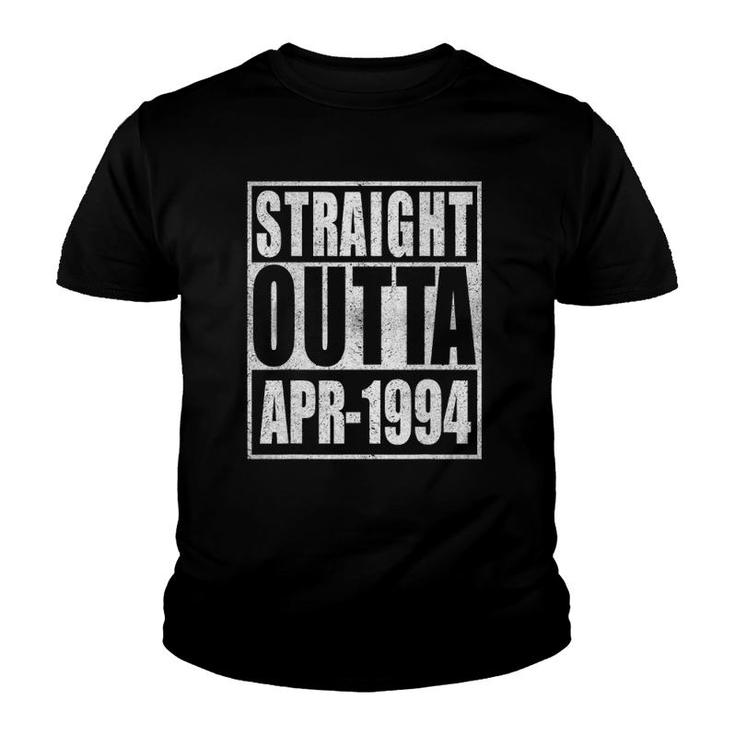 Straight Outta April 1994 27Th Bithday Retro 27 Years Old Birthday Youth T-shirt