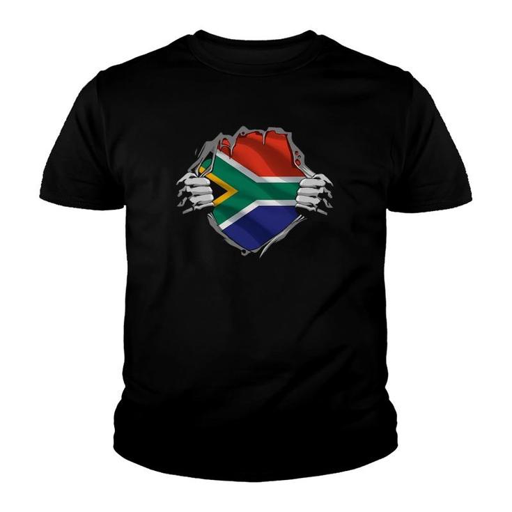 Super South African Heritage Proud South Africa Roots Flag Youth T-shirt