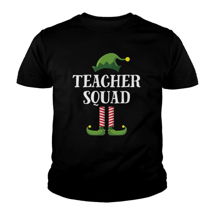 Teacher Squad Elf Matching Group Christmas School Party Pj Youth T-shirt