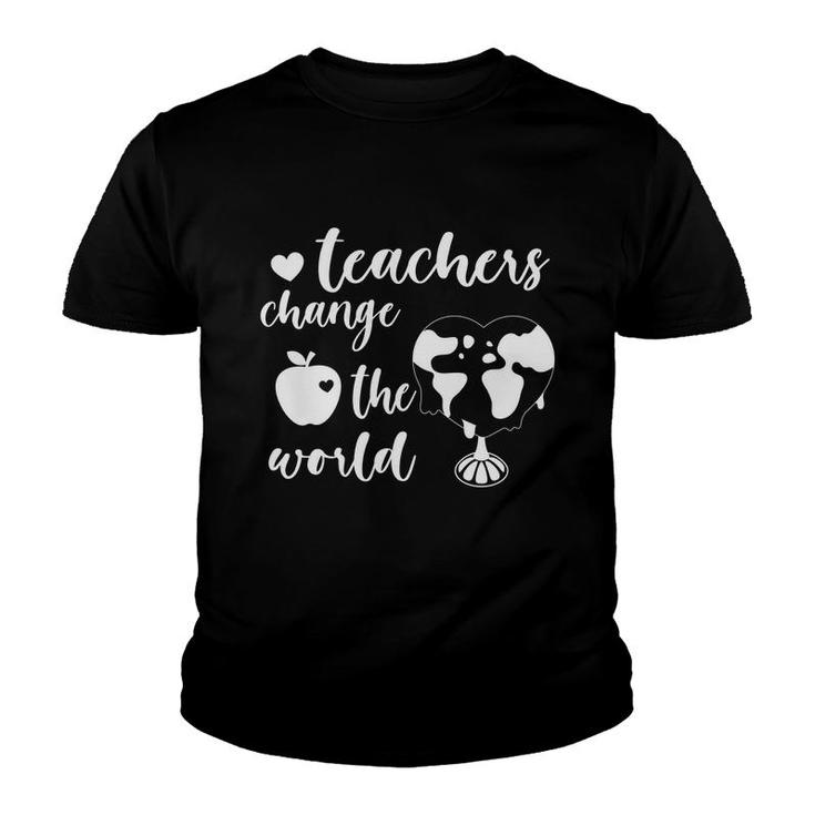 Teachers Change The World Heart Earth Great Youth T-shirt