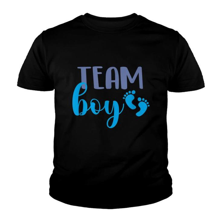 Team Boy Gender Reveal Party Baby Shower Pregnancy  Youth T-shirt