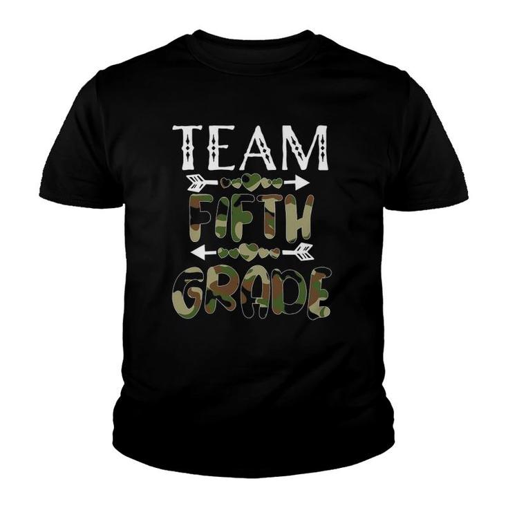 Team Fifth Grade Back To School 1St Day Camo Teachers Youth T-shirt