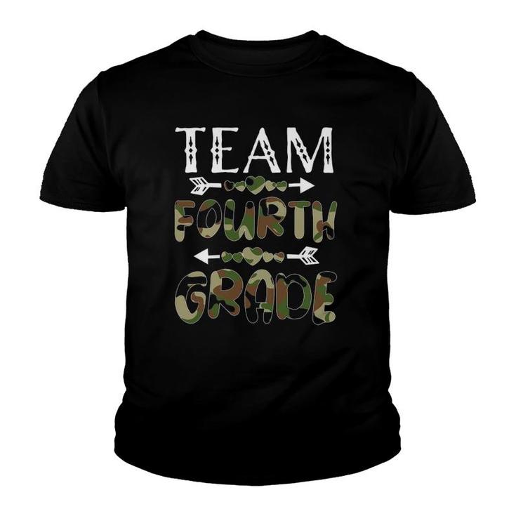 Team Fourth Grade Back To School 1St Day Camo Teachers Youth T-shirt