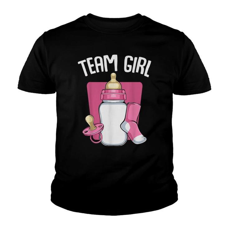 Team Girl Pink Funny Gender Reveal Baby Shower Party Family  Youth T-shirt