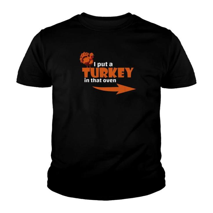Thanksgiving Turkey Expecting Dad Pregnant Wife Tee Youth T-shirt