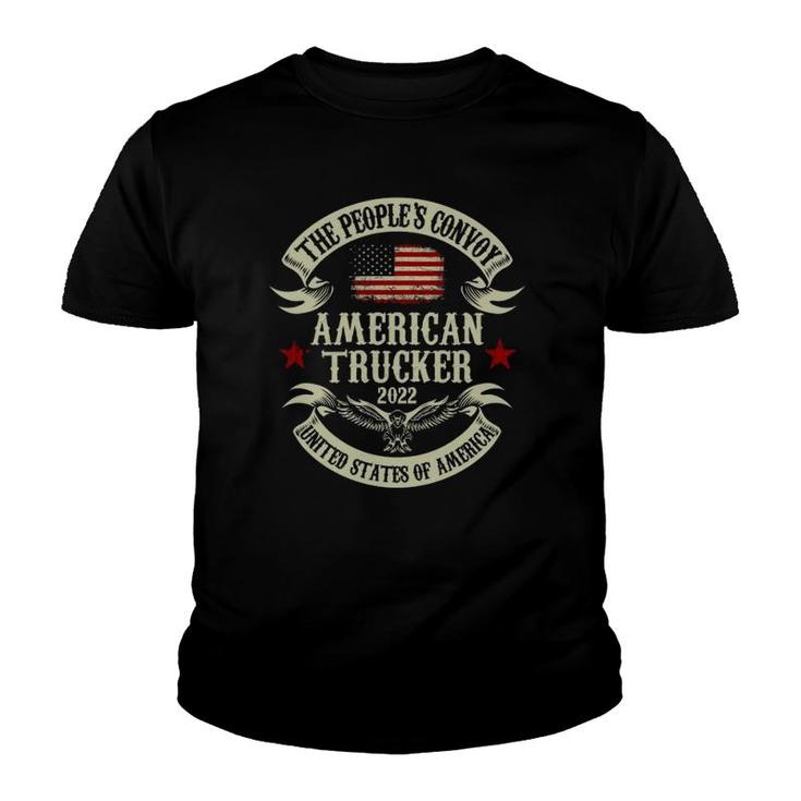 The Peoples Convoy 2022 America Truckers Freedom Convoy Usa  Youth T-shirt