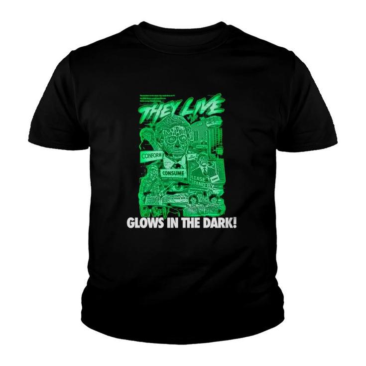 They Live Consume Conform Please Stand By Glows In The Dark Youth T-shirt
