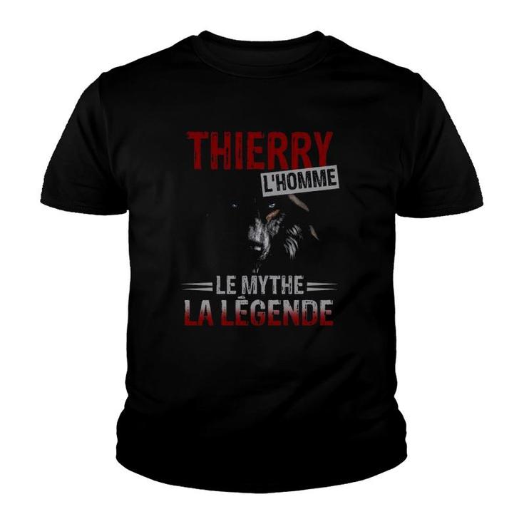 Thierry Personalized Name Wolf Lhomme Le Mythe La Legende Youth T-shirt
