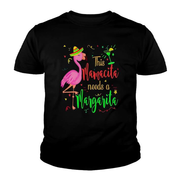 This Mamacita Needs A Margarita  Flamingo Drinking Tee Youth T-shirt