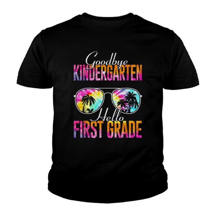 Tie Dye Goodbye Kindergarten Hello First Grade Teacher Kids  Youth T-shirt
