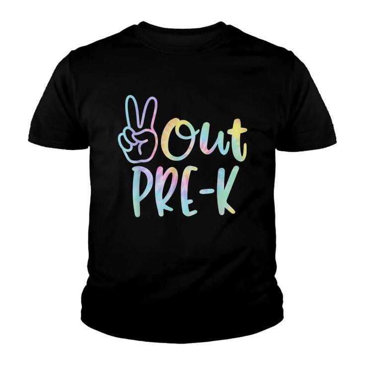 Tie Dye Peace Out Pre-K Last Day Of School Girls Boys Kids  Youth T-shirt