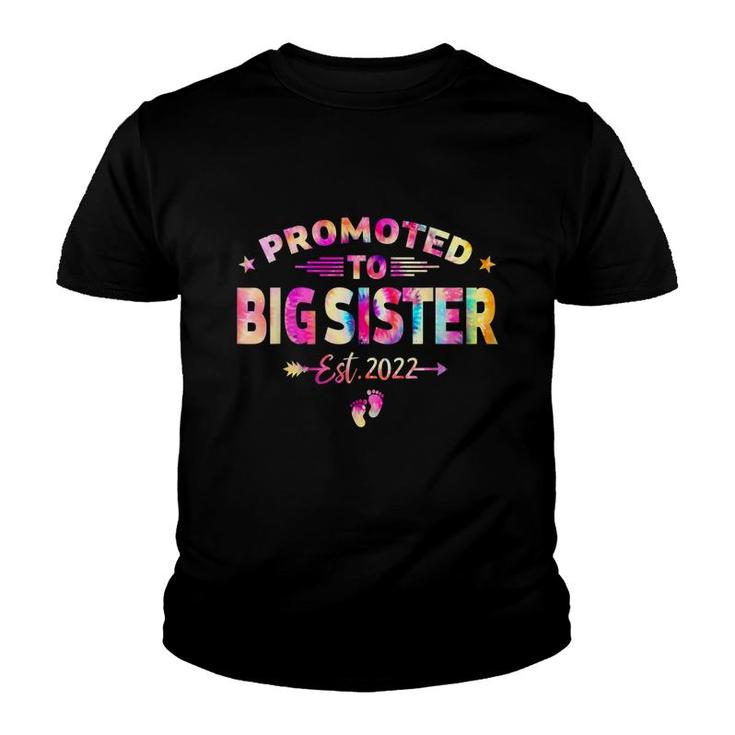 Tie Dye Promoted To Big Sister Est 2022 Mothers Day New Mom  Youth T-shirt