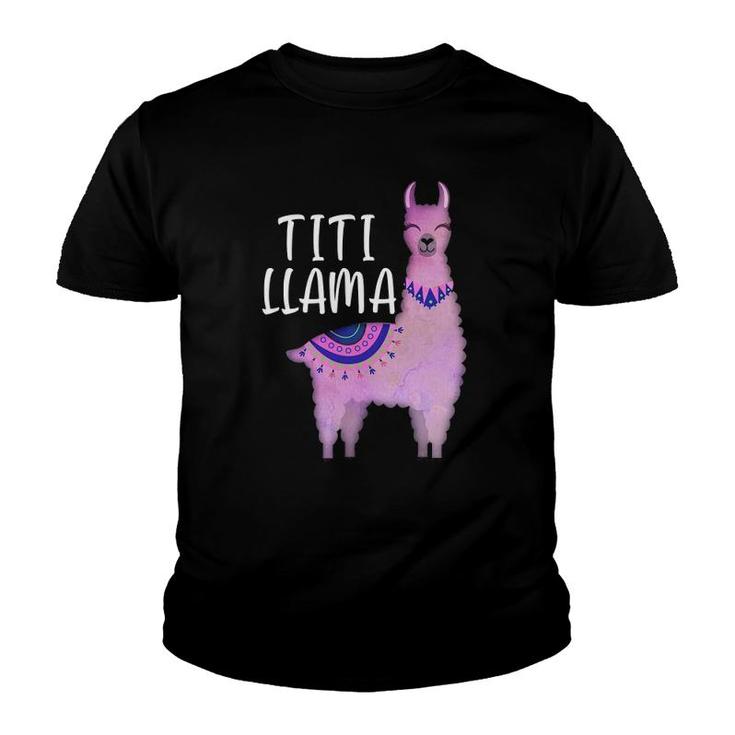 Titi Llama Puerto Rican Aunt Funny Llama Lover Youth T-shirt