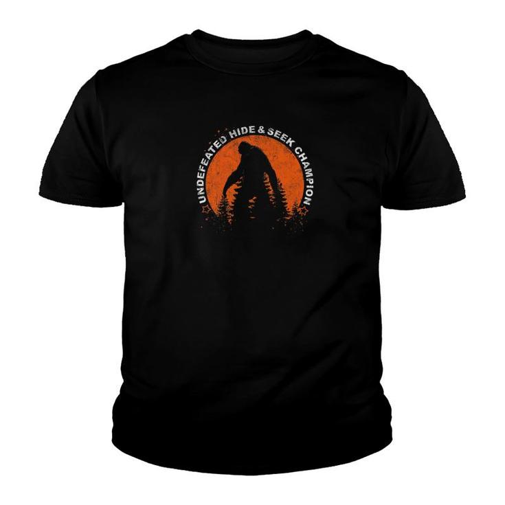 Undefeated Hide Seek Champion Bigfoot Hiking Youth T-shirt