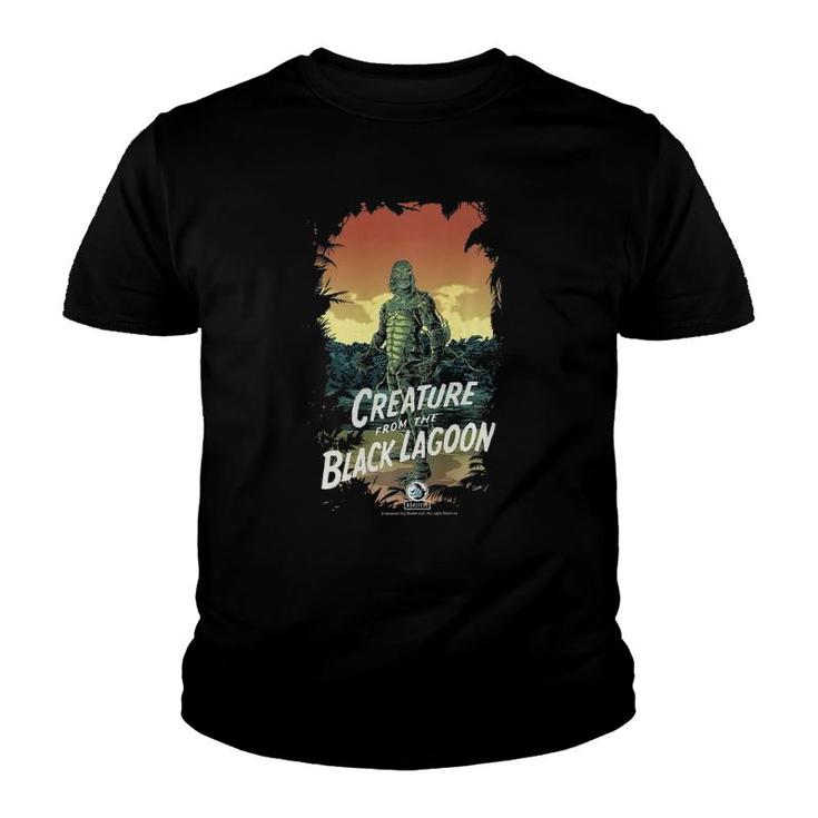 Universal Monsters Creature From The Black Lagoon Dark Frame  Youth T-shirt