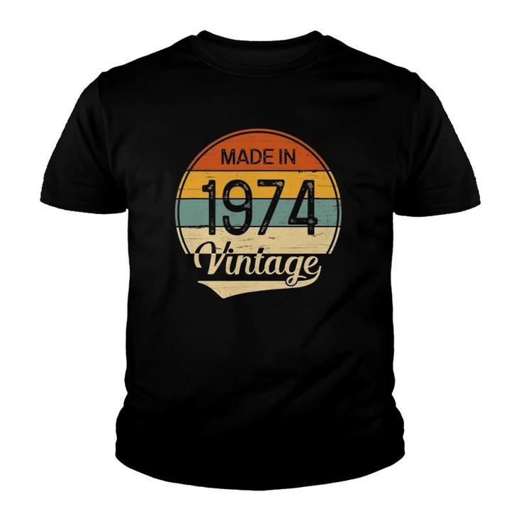 Vintage 1974 Made In 1974 47Th Birthday 47 Years Old Gift Youth T-shirt
