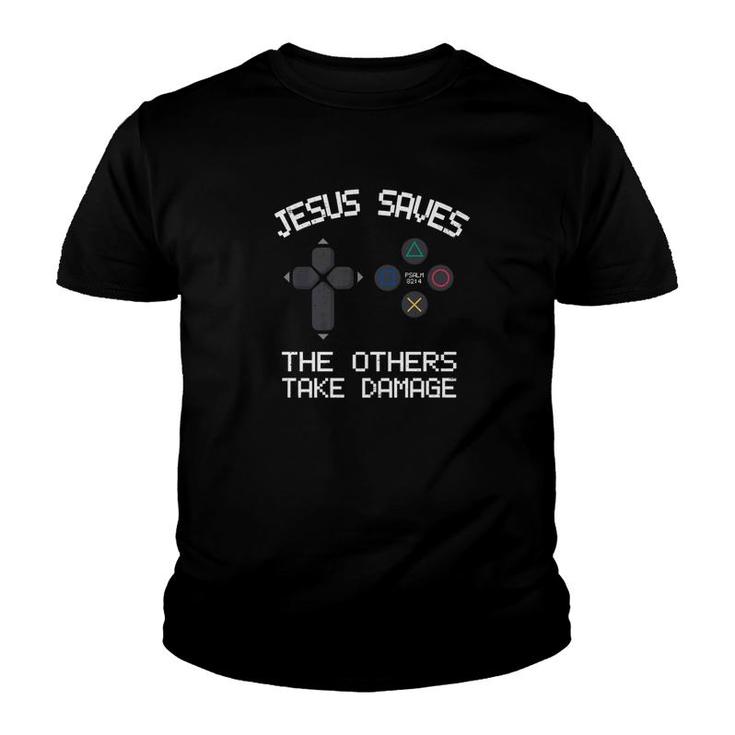 Vintage Christian Video Gamer Jesus Saves Premium Tee Youth T-shirt