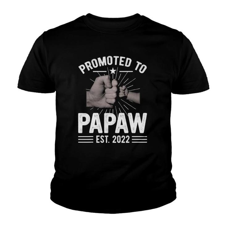 Vintage Promoted To Papaw 2022 Fathers Day New Grandpa Youth T-shirt