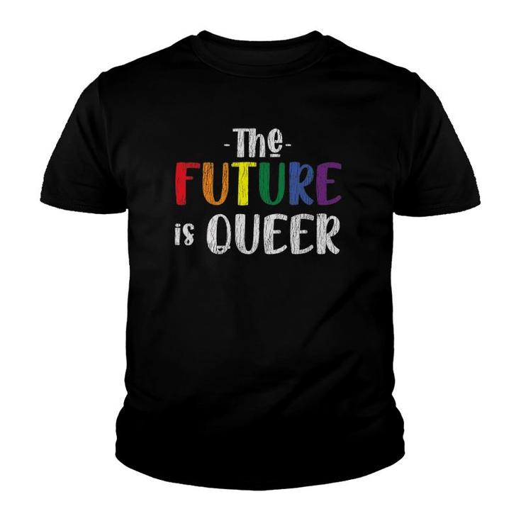 Vintage Rainbow The Future Is Queer Pride Lesbian Gay Lgbtq Youth T-shirt