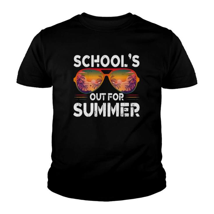 Vintage Schools Out For Summer Last Day Of School Retro Sunglasses Youth T-shirt