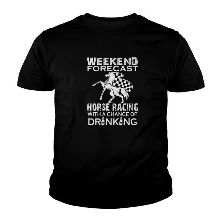 Weekend Forecast Horse Racing Youth T-shirt