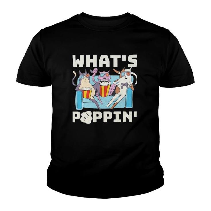 Whats Poppin Popcorn Funny Popcorn Youth T-shirt