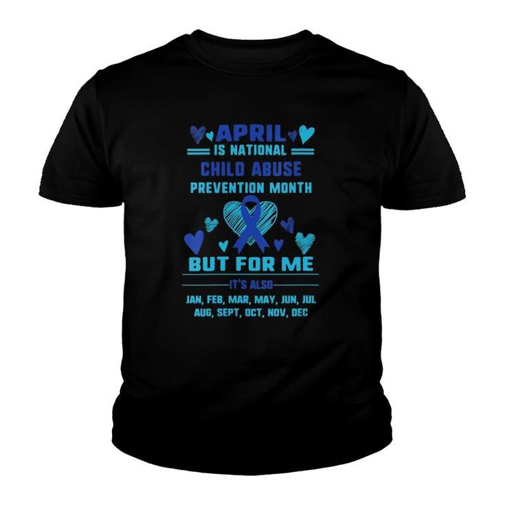 Womens April Is National Child Abuse Prevention Month Awareness V-Neck Youth T-shirt