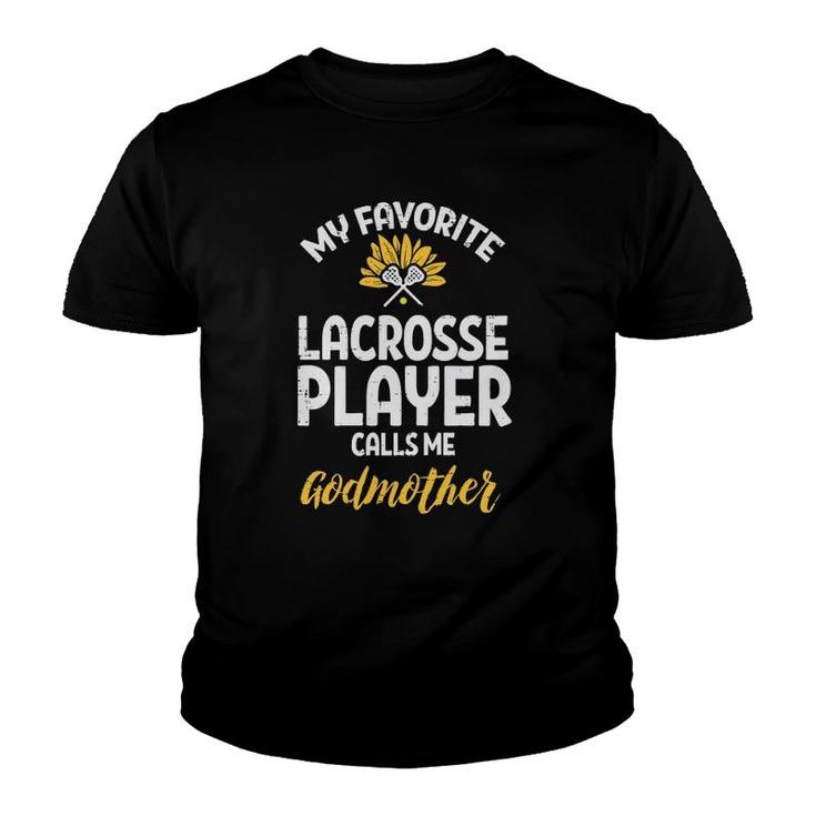 Womens Favorite Lacrosse Player Godmother Flower Lax Family Women Youth T-shirt