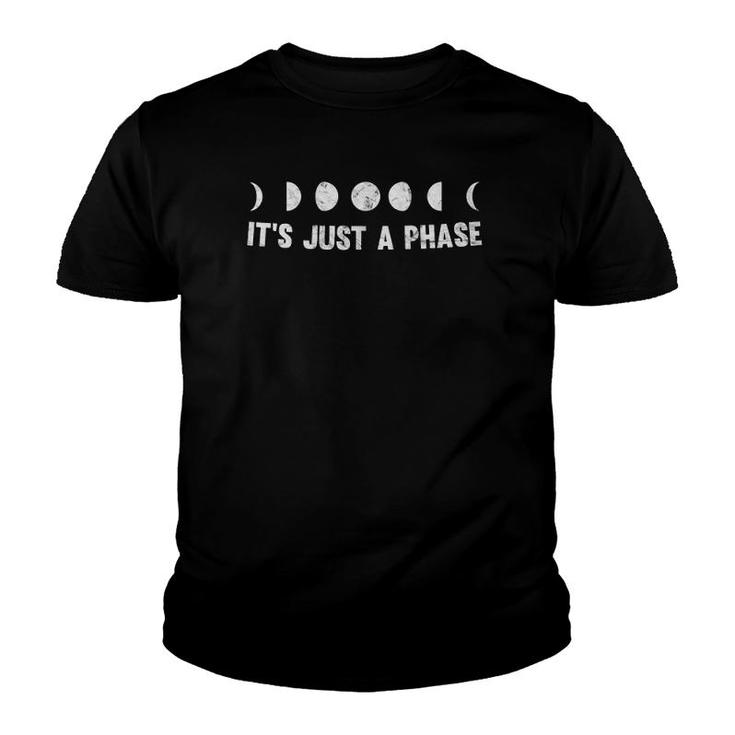 Womens Its Just A Phase Moon Phases V-Neck Youth T-shirt