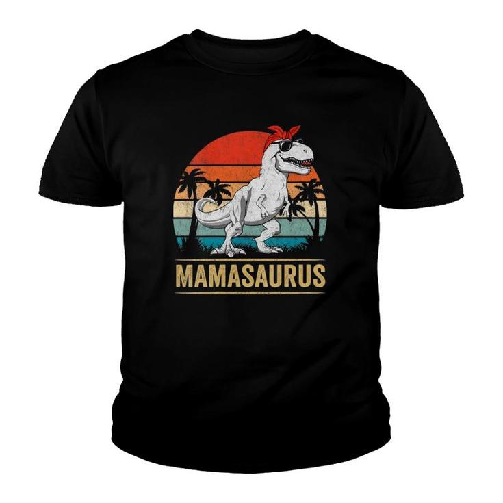 Womens Mamasaurusrex Dinosaur Mama Saurus Family Matching Women V-Neck Youth T-shirt