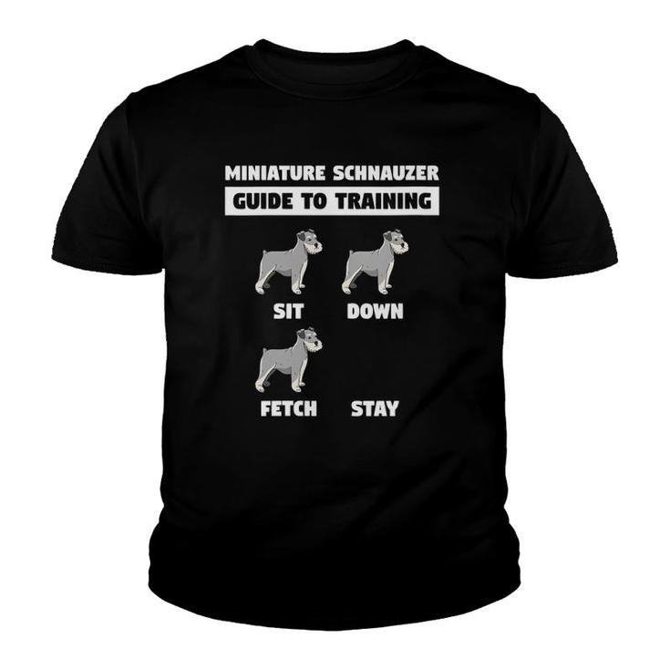 Womens Pet Animal Dog Training Quote For Miniature Schnauzer Owner V-Neck Youth T-shirt
