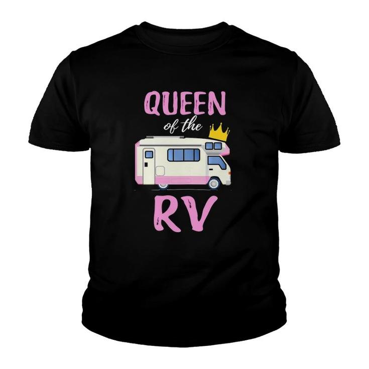Womens Queen Of The Rv Funny Queen Of The Camper Gift Youth T-shirt