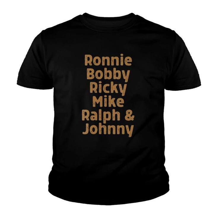 Womens Ronnie Bobby Ricky Mike Ralph And Johnny Melanin V-Neck Youth T-shirt