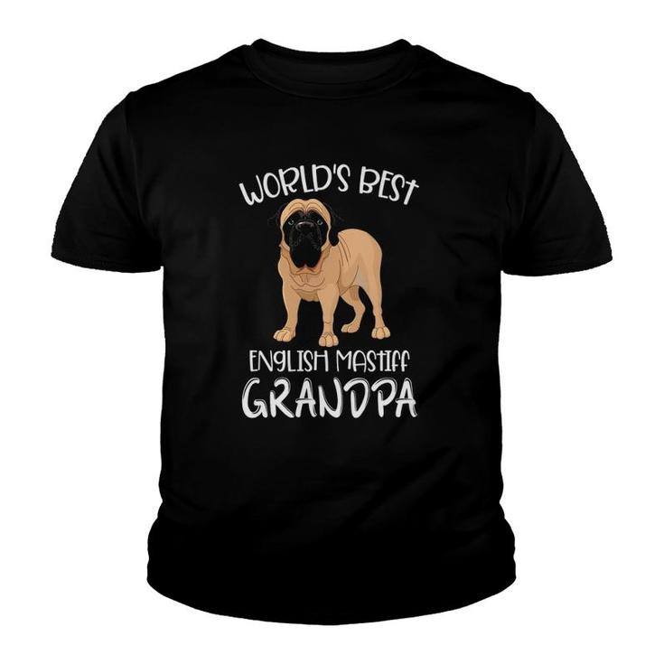 Worlds Best English Mastiff Grandpa Funny Dog Lover Youth T-shirt