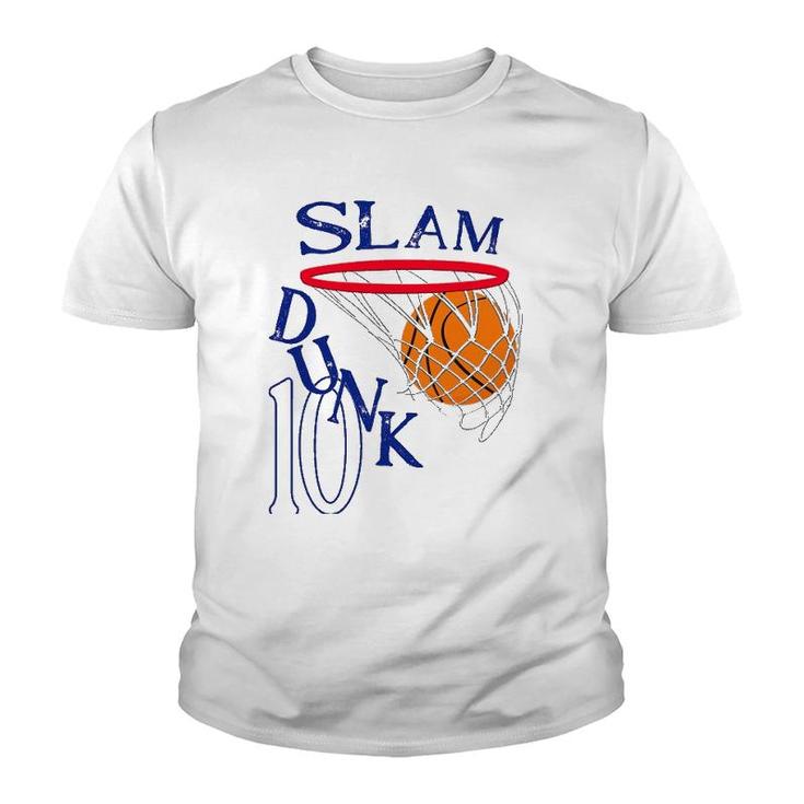 10 Years Old Slam Dunk 10Th Basketball Birthday Party Gift Youth T-shirt