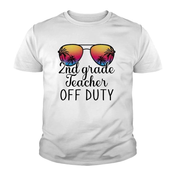 2Nd Grade Teacher Off Duty Sunglasses Beach Teacher Summer Youth T-shirt
