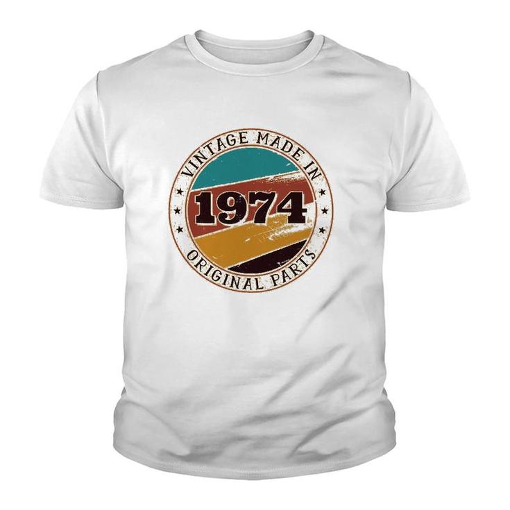 47Th Birthday Retro Vintage 47 Years Old Made In 1974 Gift Youth T-shirt