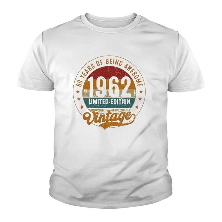 60Th Birthday Decoration Vintage 1962 60 Years Old Youth T-shirt
