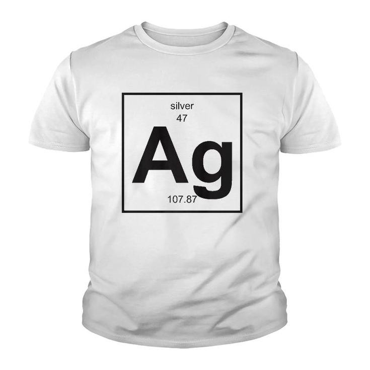 Ag Silver - Periodic Table Of Elements Youth T-shirt