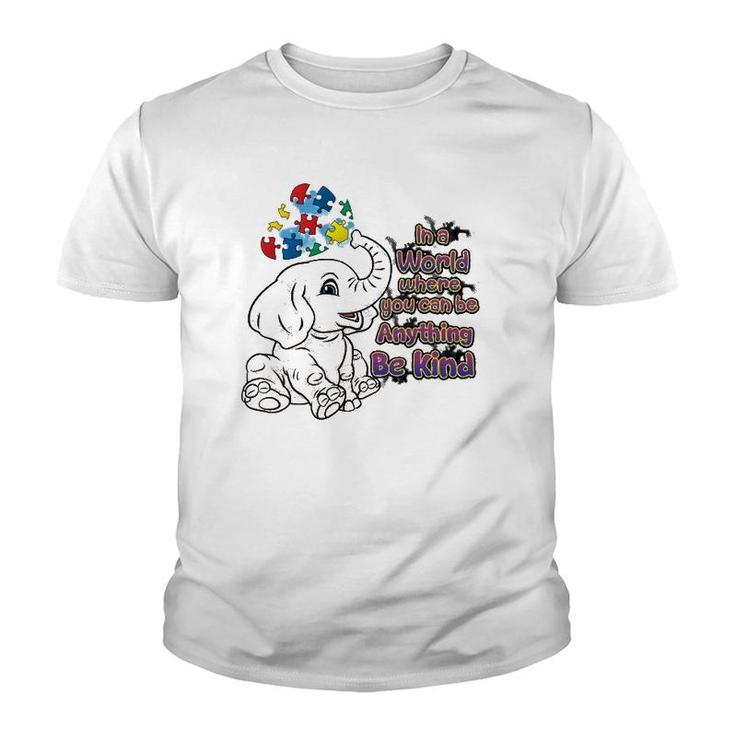 Autism Awareness Be Kind Elephant Puzzle Teacher Mom Womens Youth T-shirt