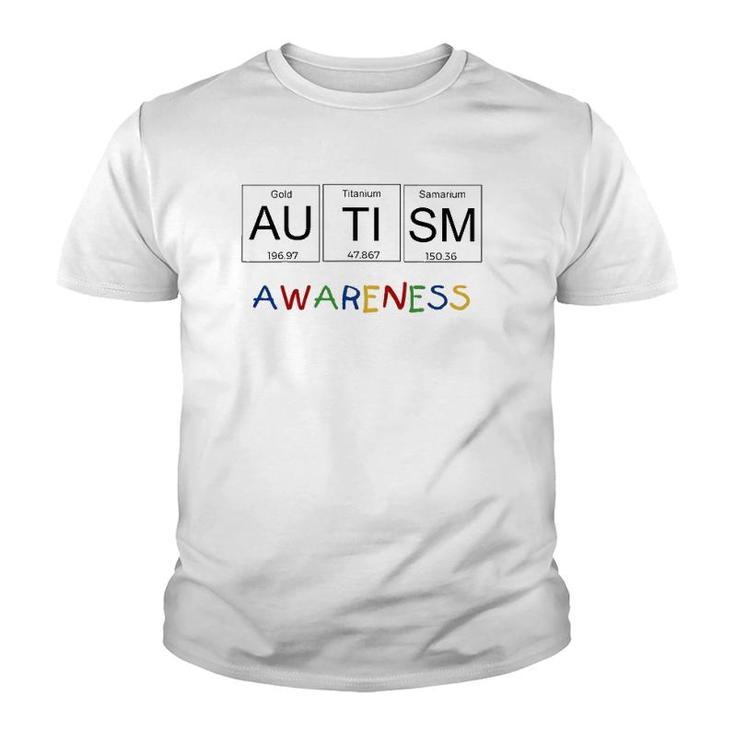 Autism Awareness  Periodic Table Science Youth T-shirt