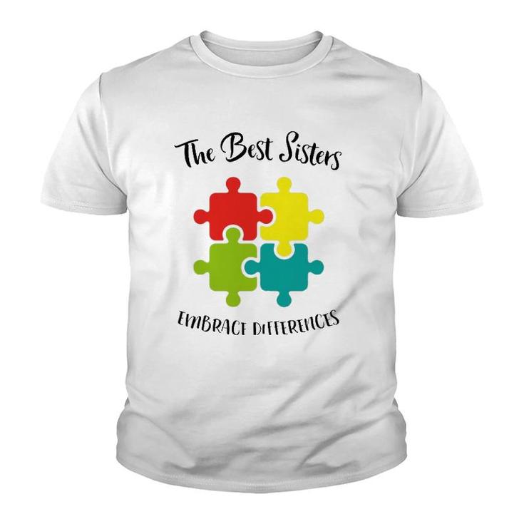Autism Sister Awareness Day Autistic Gift For Sis Youth T-shirt