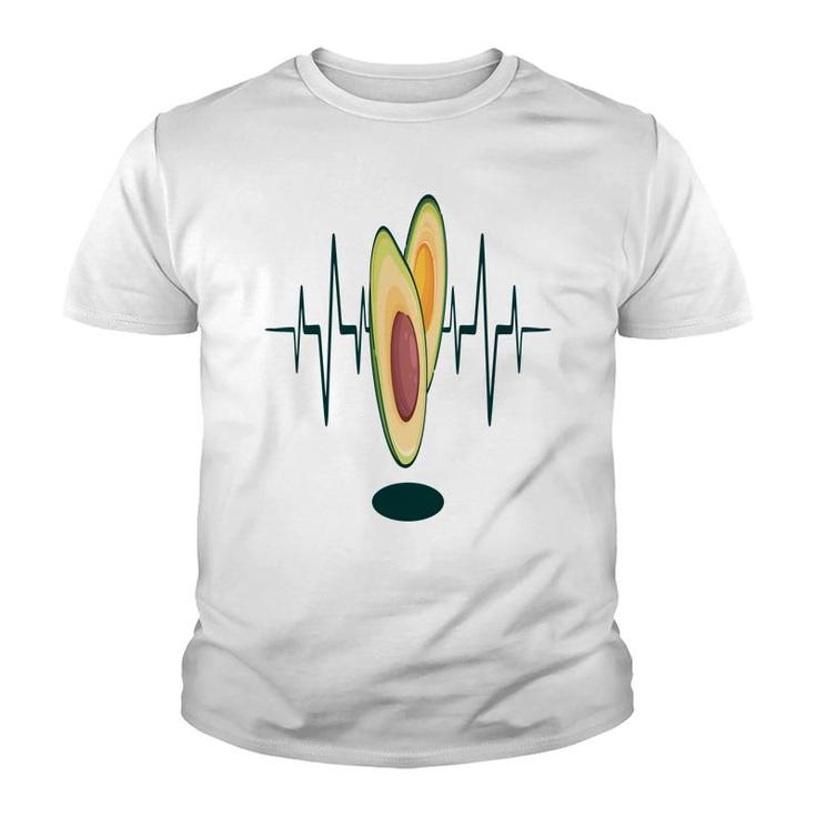 Avocardio Funny Avocado Heartbeat Is In Hospital Youth T-shirt