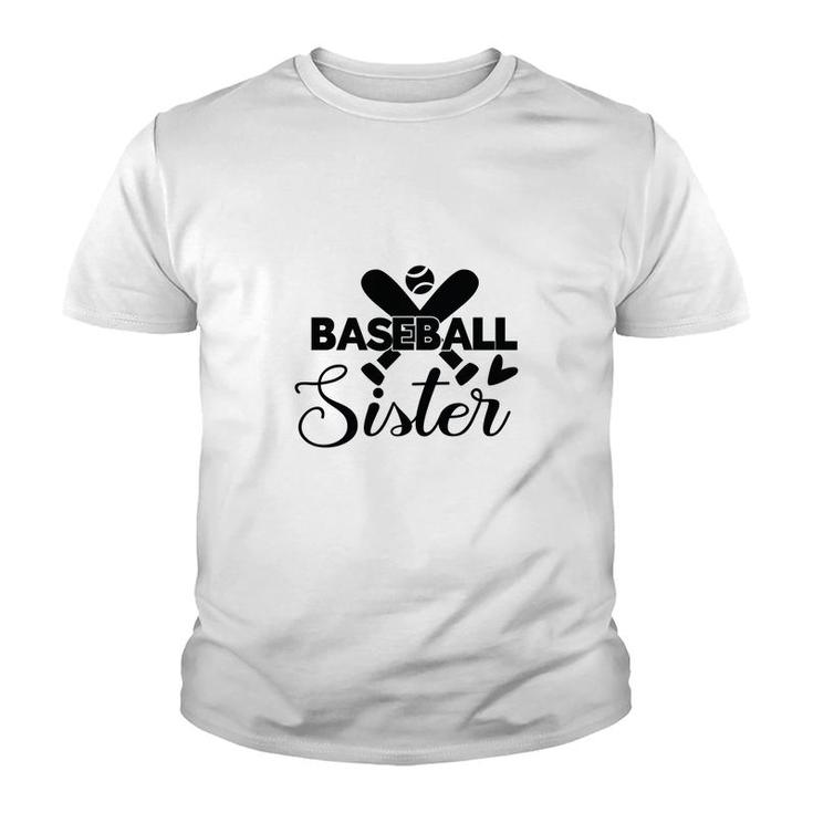 Baseball Sister Black Gift Idea Ball Youth T-shirt