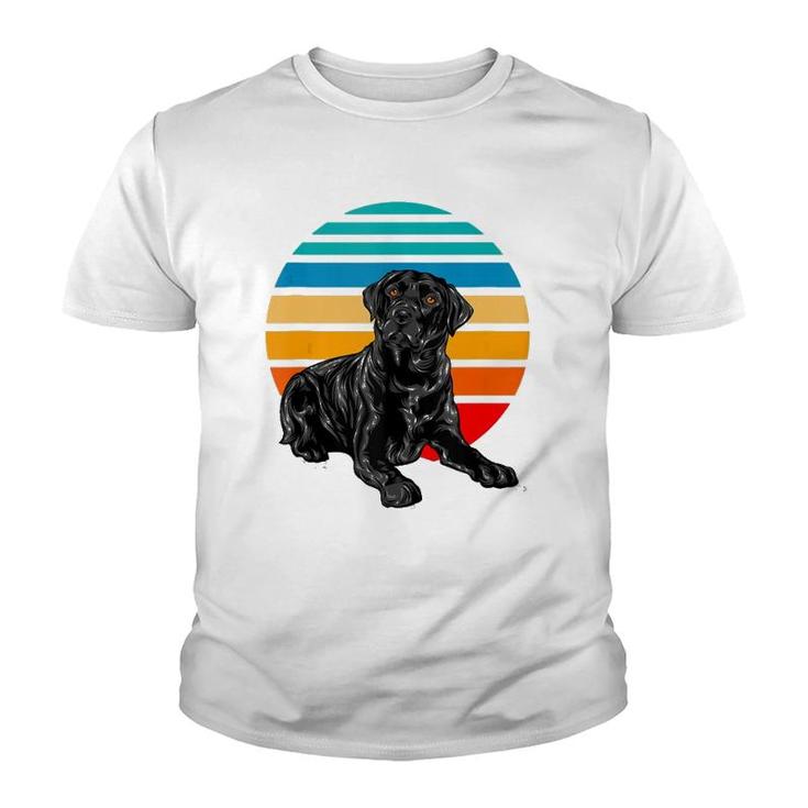 Black Labrador Dog Sunset Vintage Retro Style Black Lab  Youth T-shirt