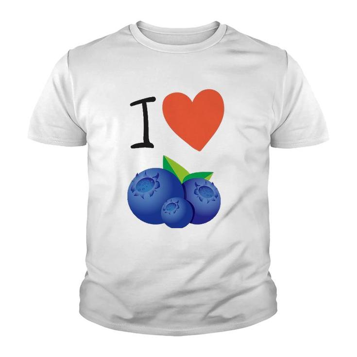Blueberry I Love Blueberries Tee Youth T-shirt