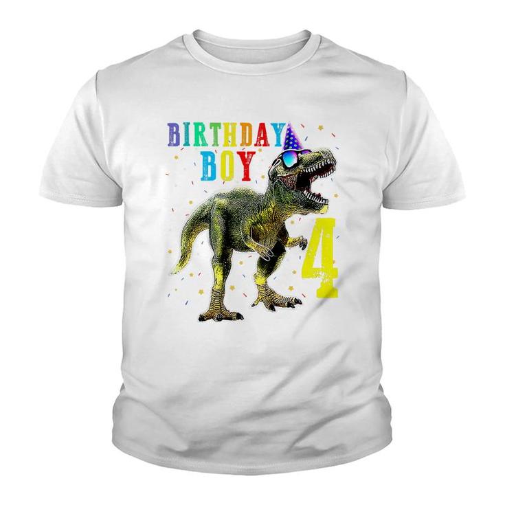 Boys Rawr Im 4 4Th Birthday Dinosaur   Youth T-shirt