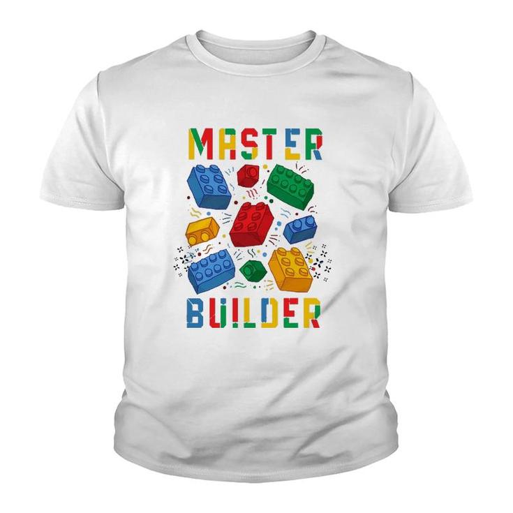 Brick Builder Funny Blocks Master Builder Youth T-shirt