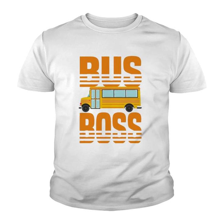 Bus Boss Funny Big Yellow School Bus Driver Youth T-shirt