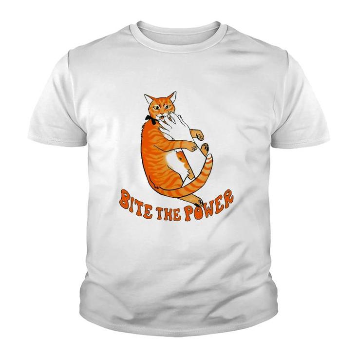 Cat Bite The Power Pet Lover Youth T-shirt